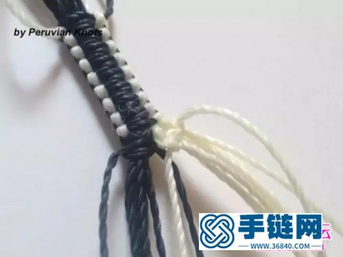 中國結編織黑白手繩方法圖解