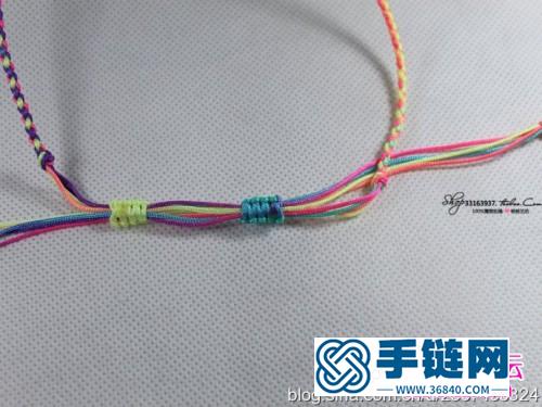 七彩繩編銀鎖項鏈的方法