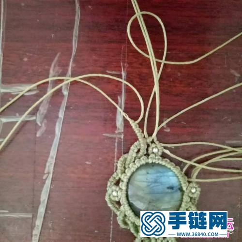 繩編波浪拉長石手繩的詳細編織教程