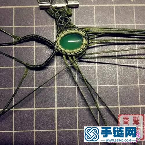 立體水晶柱包瑪瑙戒面項鏈吊墜的詳細編制教程