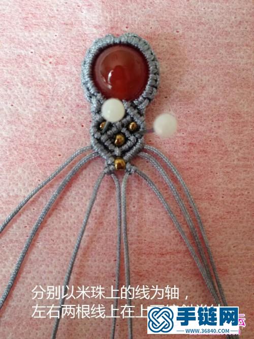 中國結編織包珠鎖骨項鏈圖解
