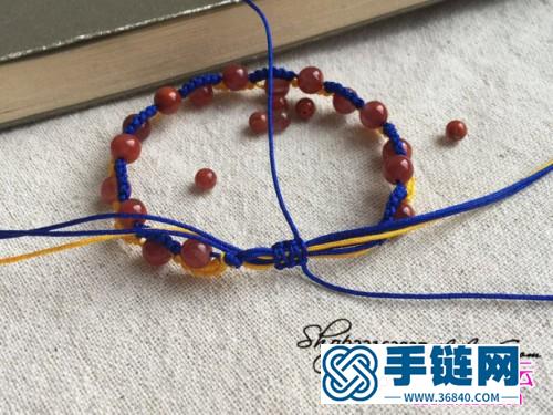 繩和瑪瑙珠編制雀頭結手繩教程