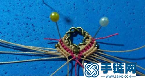 中國結加上合金配件編織成的漂亮耳環，有制作方法