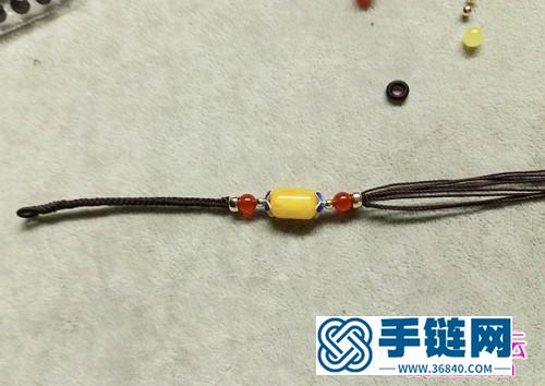 四面八股繩編蜜蠟手鏈的制作