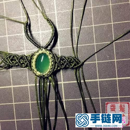 立體水晶柱包瑪瑙戒面項鏈吊墜的詳細編制教程