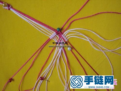 中國結小桃子掛飾的編織教程