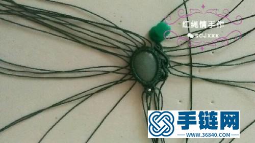 中國結編織波浪花鑲寶石吊墜圖解