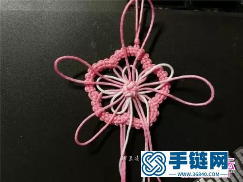 用繩編櫻花書簽的方法