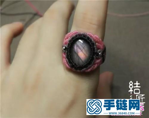 中國結編織包石戒指方法圖解