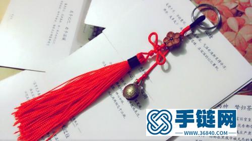 用7號線制作復古流蘇桃花鑰匙扣的方法