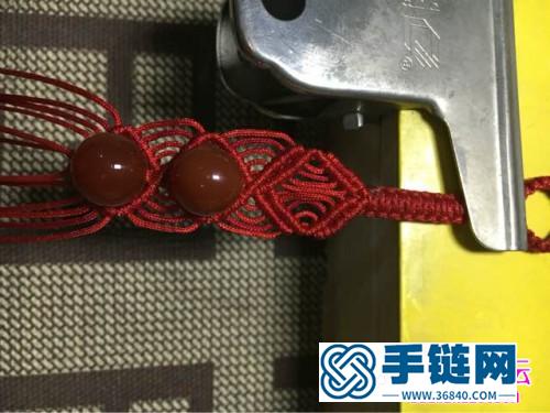 中國結編織七星珠紅瑪瑙手鏈教程