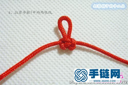攀緣結編制心形手鏈的方法