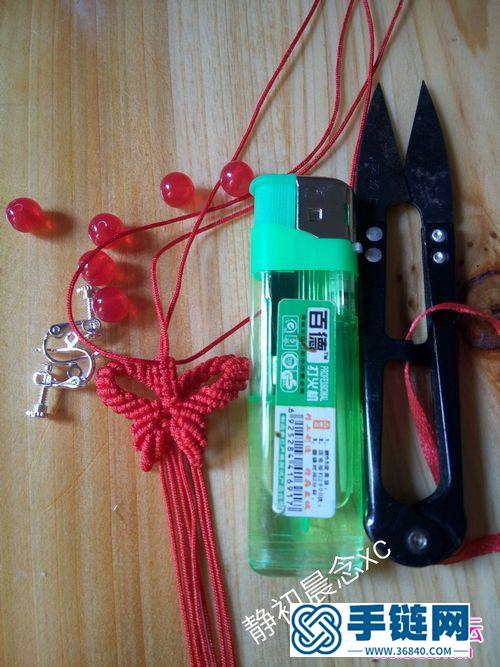 中國結編織蝴蝶耳環的步驟圖解