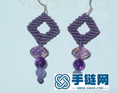 簡單斜卷結(jié)中國結(jié)串珠耳環(huán)制作教程