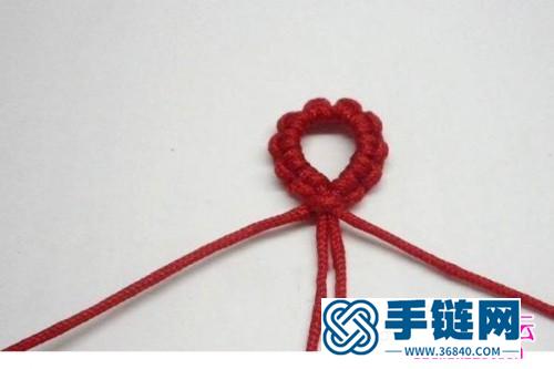 中國結編織制作的紅色鏤空手鏈圖解
