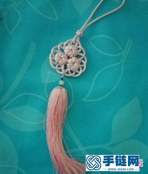 中國結編織三連體團錦冰花流蘇掛飾教程
