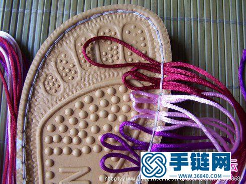 一步步教你繩結(jié)拖鞋的編法，有步驟圖片
