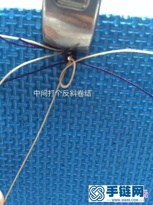 中國結編織串珠二色小戒指圖解