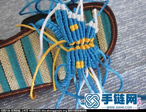 繩編蝶戀花拖鞋的方法