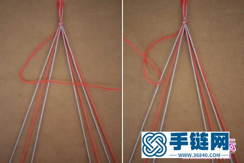 繩編愛心圖案手鏈的方法圖片