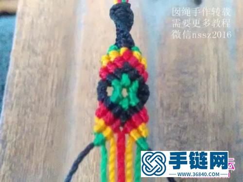 中國結編織彩虹手繩的方法圖解