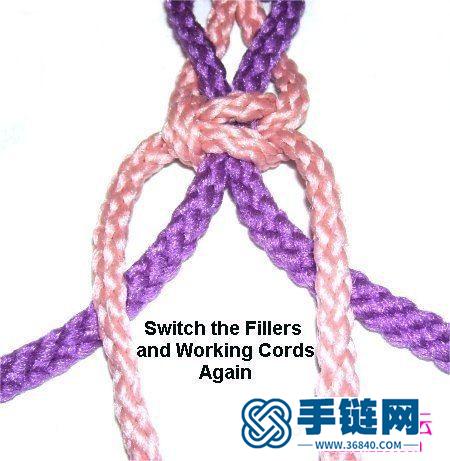 “心連心”繩結手鏈編法步驟圖