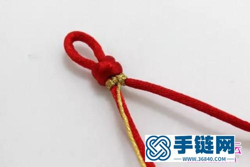 繩編雀頭結金色手繩的方法