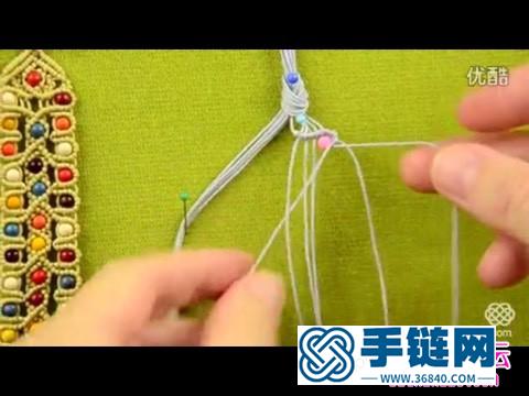 華麗麗的米珠斜卷結手繩制作圖解