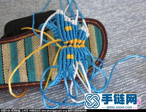 繩編蝶戀花拖鞋的方法