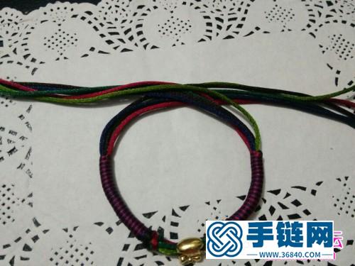 五行手繩的編法步驟圖