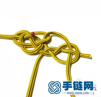 中國結編結制作的雙錢結杯墊圖解