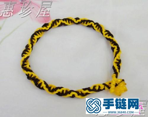 雙層單向平結的編法圖示