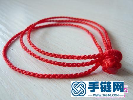 三層紅繩手鏈編法圖解