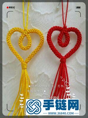 中國結(jié)心形的編法步驟圖