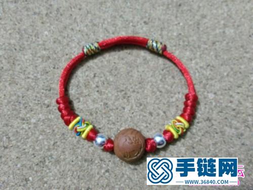 中國結編的彩繩銀飾手鏈編織圖解