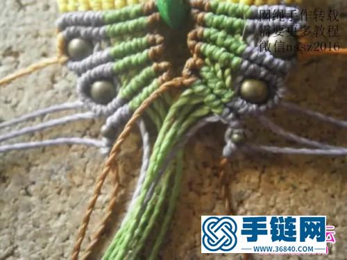 中國結編織貓頭鷹項鏈吊墜圖解