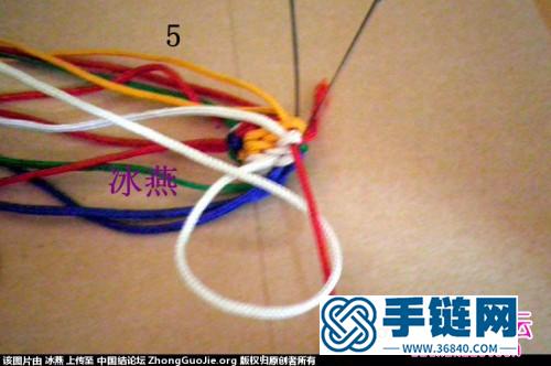 繩編圓柱形五彩手機鏈教程（冰燕）