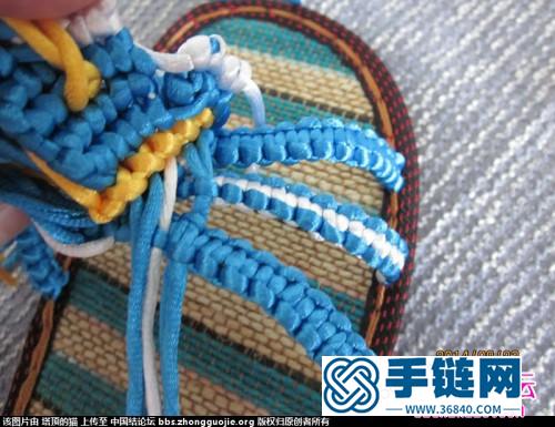 繩編蝶戀花拖鞋的方法