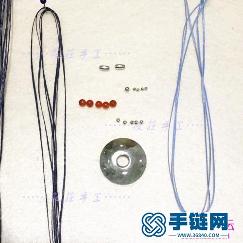瑪瑙平安扣項鏈的制作方法