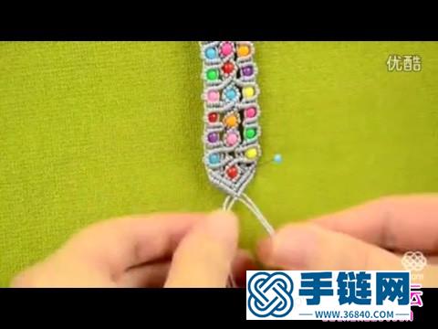 華麗麗的米珠斜卷結手繩制作圖解