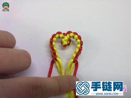 心心相印中國結編法，2個心形中國結的編法圖解