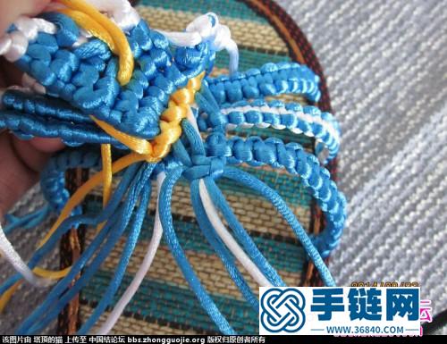 繩編蝶戀花拖鞋的方法