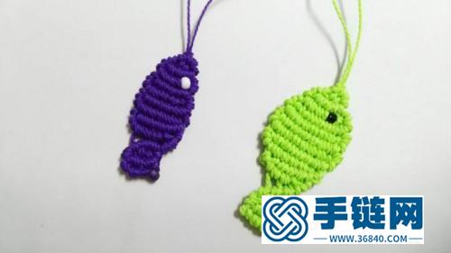中國結編織制作的小魚掛件圖解