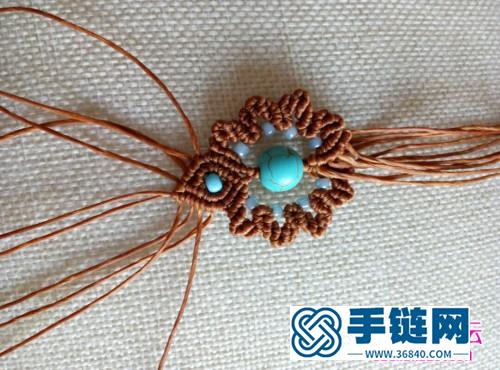 蠟線串珠花朵手繩的制作方法