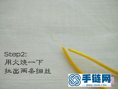 半鐲四股辮手鏈的編法步驟圖