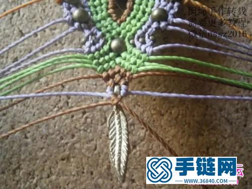 中國結編織貓頭鷹項鏈吊墜圖解