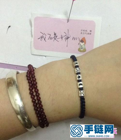 中國結編織日月星辰四股辮手繩教程