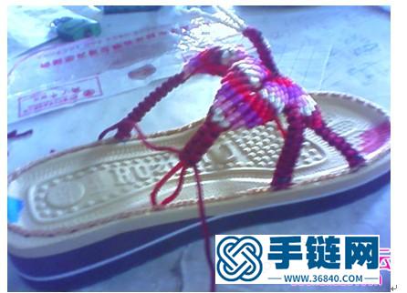 女士蝴蝶涼拖鞋的編法