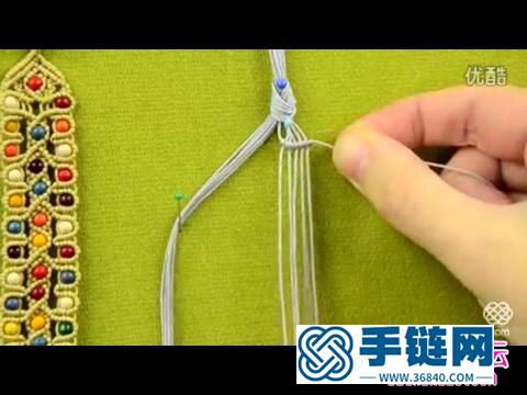 華麗麗的米珠斜卷結手繩制作圖解