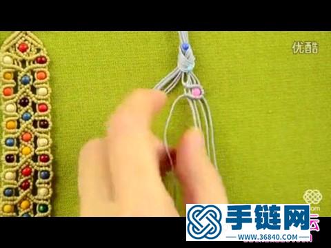 華麗麗的米珠斜卷結手繩制作圖解
